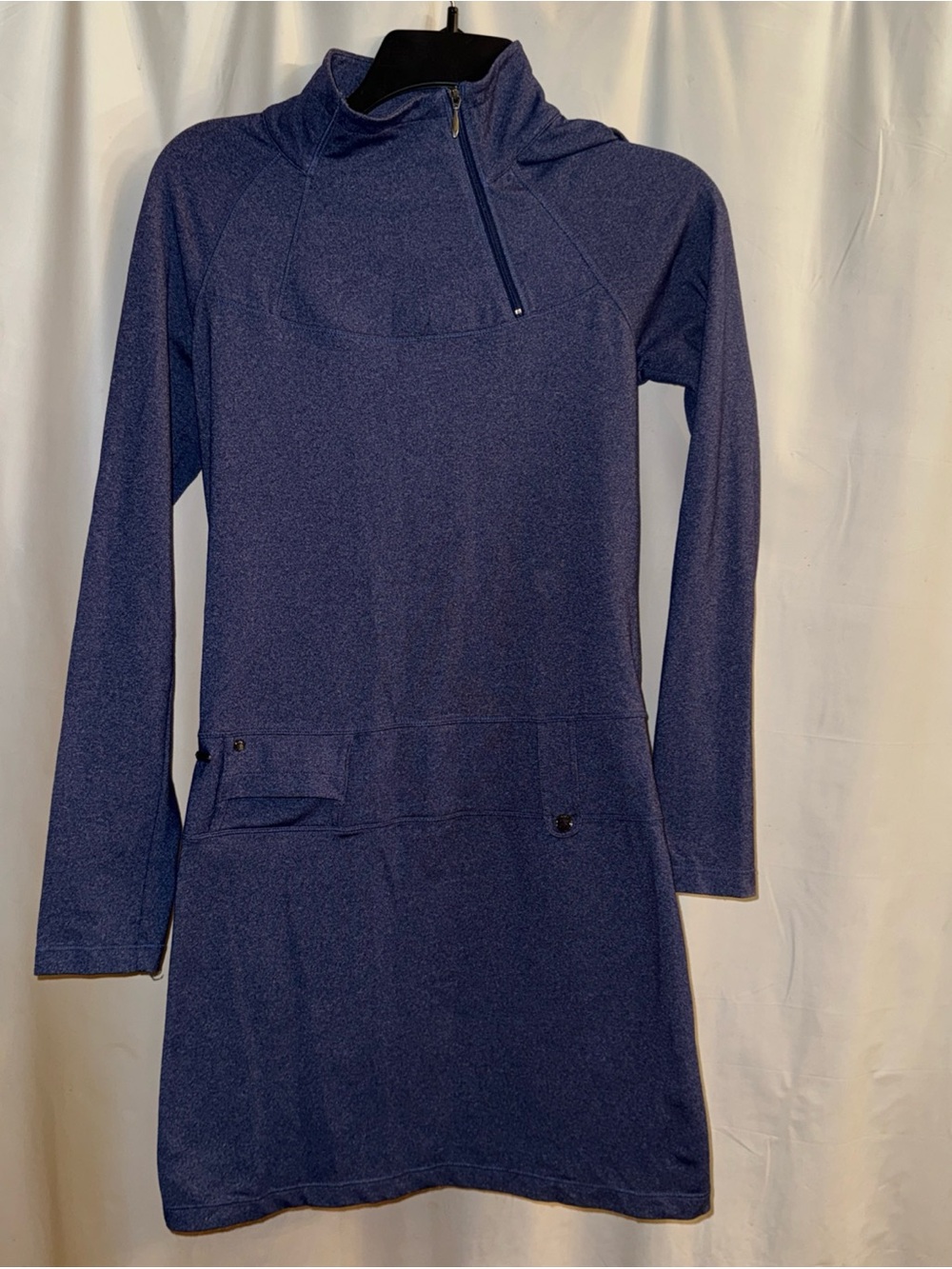 Lole Heathered Indigo Hooded Tunic with Yellow Tag